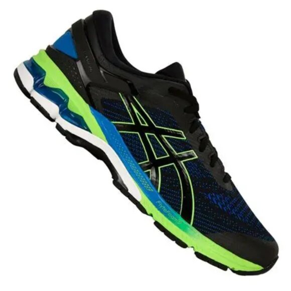 Asics Gel Kayano 26 Mens 11.5 US Black Electric Blue Green White 1011A541-003 - Picture 9 of 12